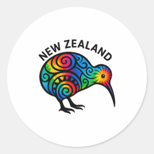 Neuseeland Urlaub, Neuseeland Souvenirs, Kiwi Runder Aufkleber