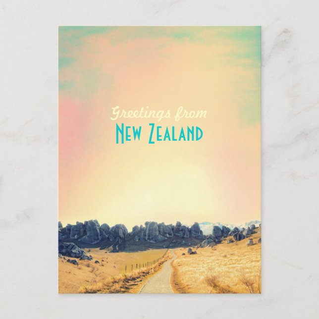 Neuseeland Vintage Karte (Vorderseite)
