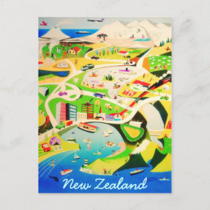 Neuseeland Vintage Postkarte