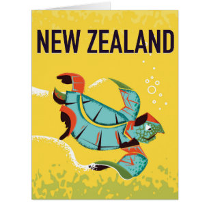 Neuseeland Vintage Reise Poster Kunst.