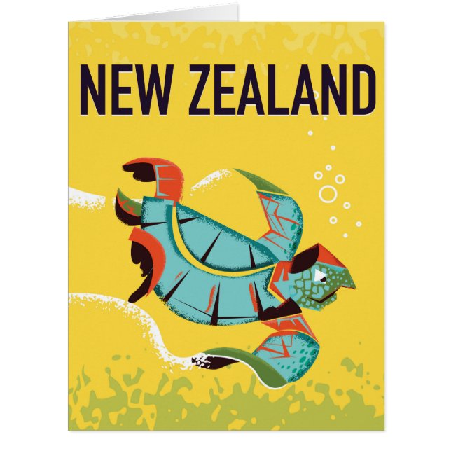 Neuseeland Vintage Reise Poster Kunst. (Vorderseite)