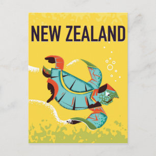 Neuseeland Vintage Reise Poster Kunst. Postkarte