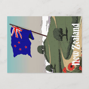 Neuseeland Vintage-Reise Postkarte