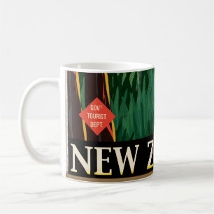 Neuseeland Vintage-Reiseposter Kaffeetasse