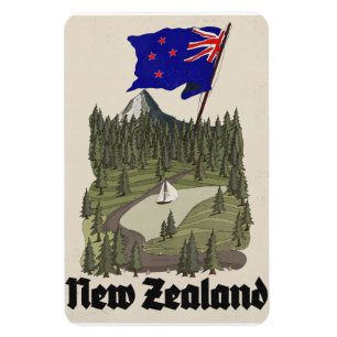 Neuseeland Vintage-Reiseposter Magnet