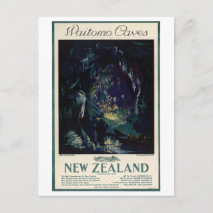 Neuseeland Vintage-Reiseposter Postkarte