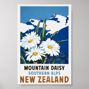 Neuseeland Vintage-Reiseposter restauriert Poster