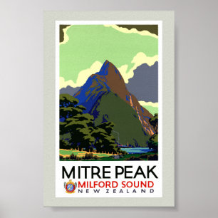 Neuseeland Vintage-Reiseposter restauriert Poster