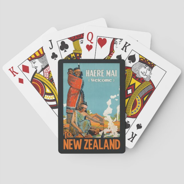 Neuseeland Vintage-Spielkarten Spielkarten (Rückseite)