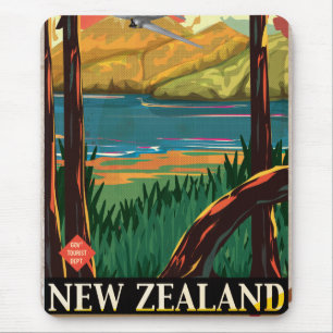 Neuseeland Vintage Travel Poster Mousepad