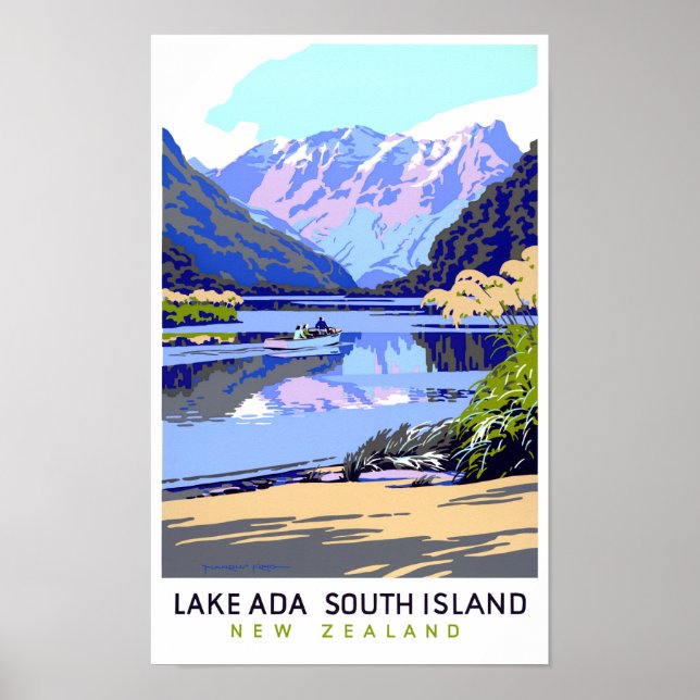 Neuseeland Vintage Travel Poster neu (Vorne)