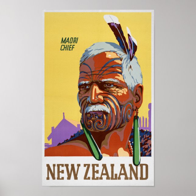 Neuseeland Vintage Travel Poster neu (Vorne)