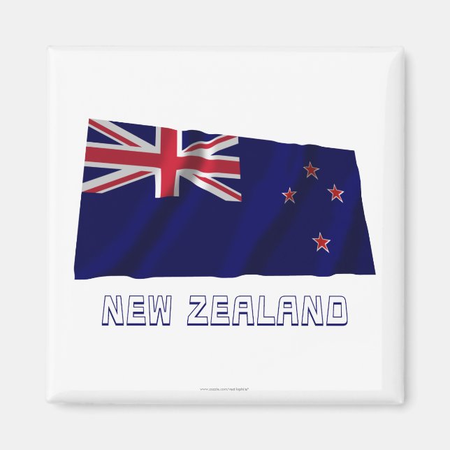 Neuseeland Wave Flag mit Namen Magnet (Vorne)