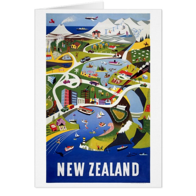 Neuseeland Wellington Vintage Travel Poster (Vorne)