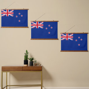 Neuseelandflagge Wandteppich Mit Holzrahmen