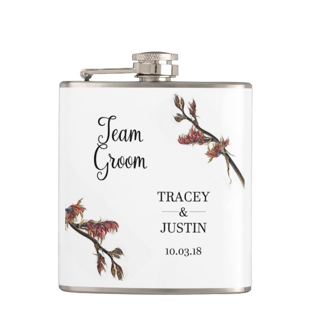 Neuseeländische Flachs-Blume-Hip-Flasche Flachmann (Vorderseite)