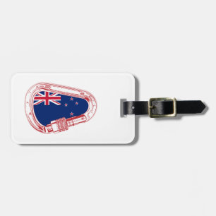 Neuseeländische Flagge Kletterer Carabiner Gepäckanhänger