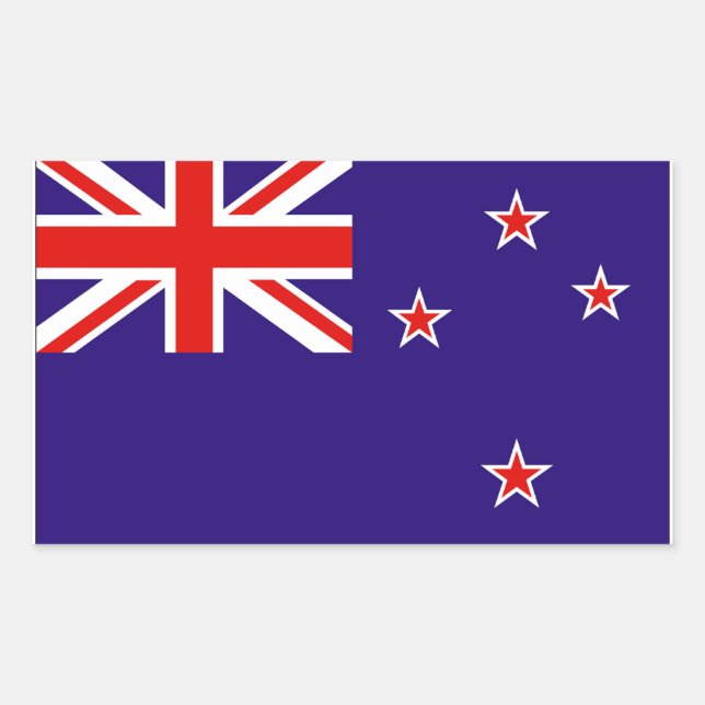 Neuseeländische Flagge Rechteckiger Aufkleber (Vorderseite)