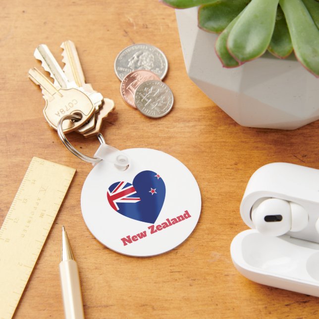 Neuseeländische Herzenflagge Schlüsselanhänger (Schreibtisch)