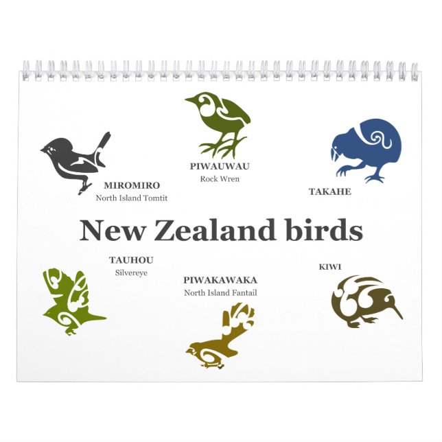 Neuseeländische Vögel Kalender (Titelbild)