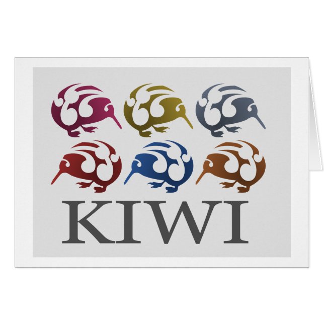 Neuseeländische Vögel KIWI-Karte (Vorderseite (Horizontal))