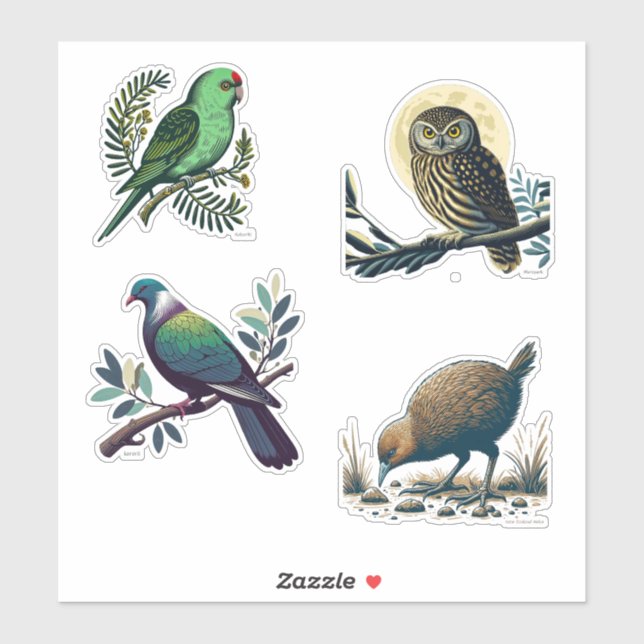 Neuseeländische Vogelschutzaufkleber Aufkleber (Blatt)