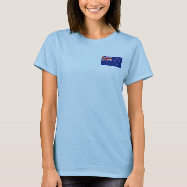 Neuseeländischer T - Shirt für Flagge und Karte (Vorderseite)