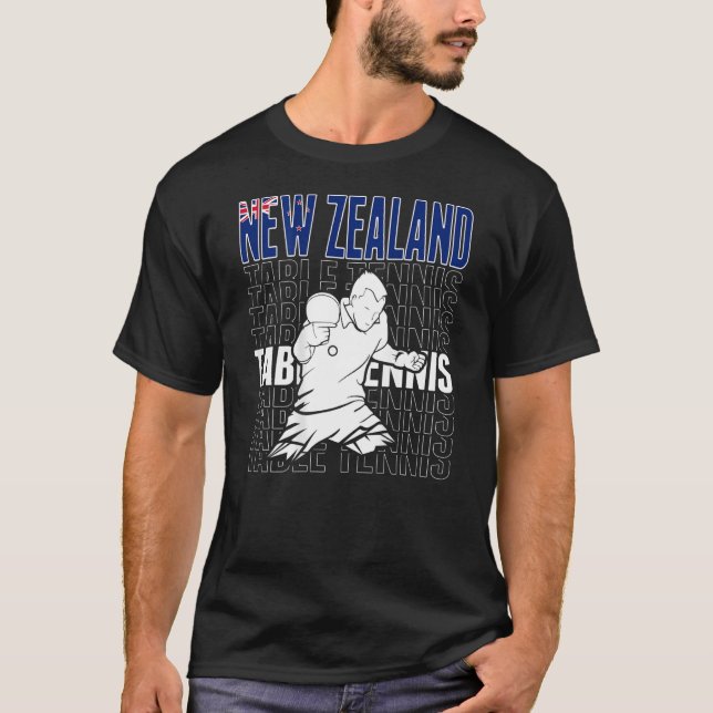 Neuseeländischer Tischtennis unterstützt Kiwi Ping T-Shirt (Vorderseite)