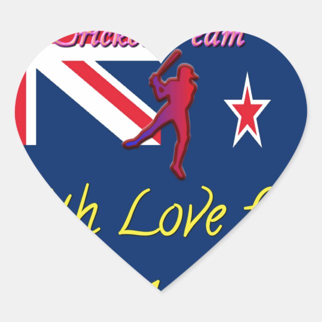 Neuseeländisches Cricket-Team: Liebe aus meiner Ku Herz-Aufkleber (Vorderseite)