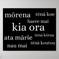 Neuseeländisches Poster mit Kiwi Greetings