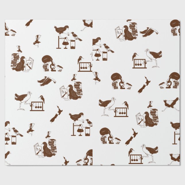 Neuseeländisches Vogelschutzmuster Geschenkpapier (Saum)