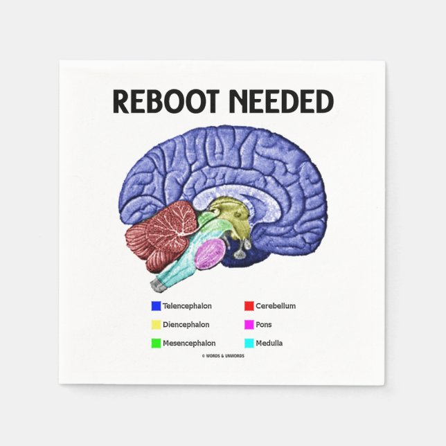 Neustarten des benötigten Brain Anatomy Geek Spaße Serviette (Vorderseite)