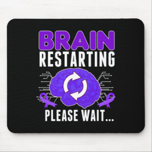 Neustarten des Gehirns - Epilepsie Lila Ribbon Män Mousepad