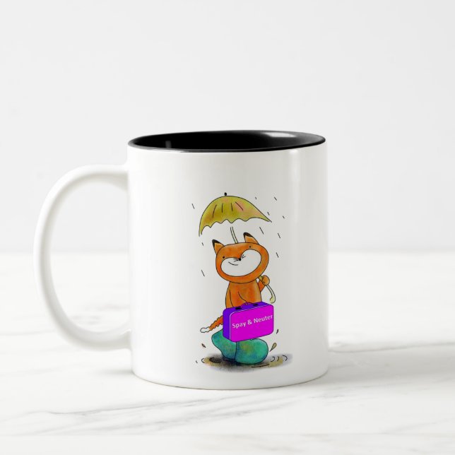 Neuter cat zweifarbige tasse (Links)