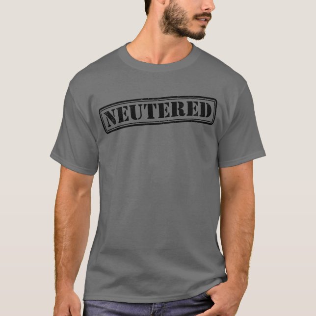 Neutered Briefmarke Funny Mens Vasectomy Geschenk  T-Shirt (Vorderseite)