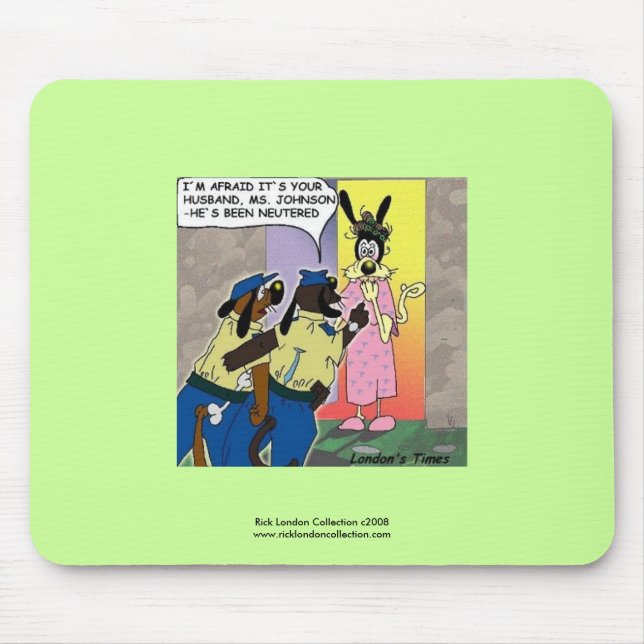 Neutered Dog Funny Cartoon Mouse Pad Mousepad (Vorne)