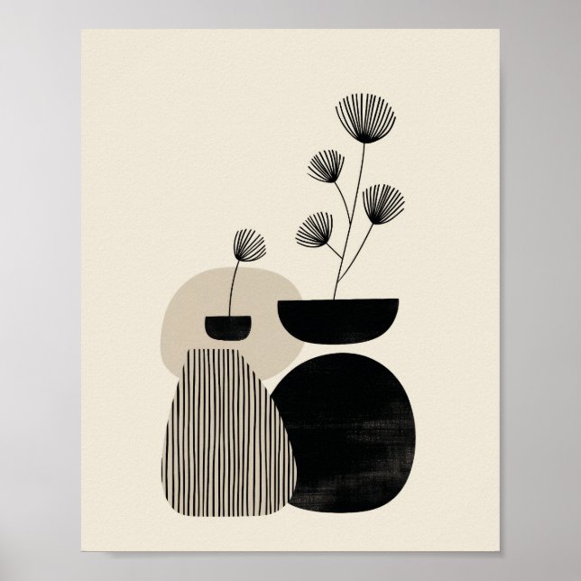 Neutral Abstract Vase Art Poster (Vorne)