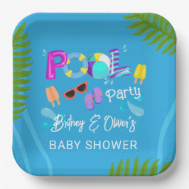 Neutral Baby Shower Pool Party Summer Pappteller