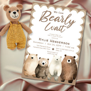 Neutral Bear Bear Baby Shower Einladung