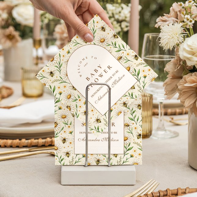 Neutral Bee Baby Shower Serviette (Von Creator hochgeladen)