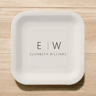 Neutral Beige Classic Elegant Modernes Minimalisti Pappteller