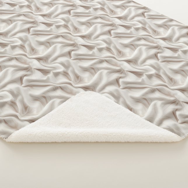 Neutral Beige, Cream & Ivory Sherpa Blanket Sherpadecke (3/4)