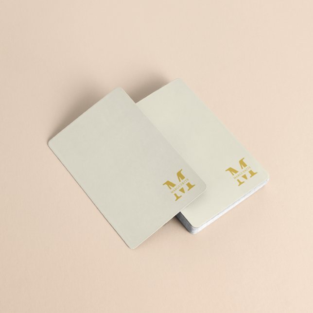 Neutral Beige Gold Monogram Spielkarten (Von Creator hochgeladen)