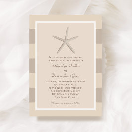 Neutral Beige Starfish Beach Hochzeit Einladung