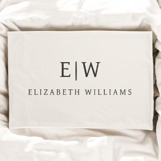 Neutral Beruflich Simple Monogram Minimalistisch Kissenbezug