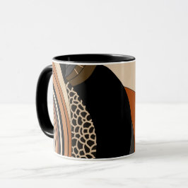 Neutral Black Orange Modern Boho Tasse