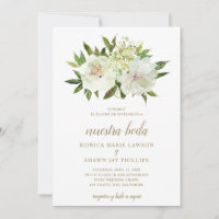 Neutral Bloral White Ivory Gold Spanische Hochzeit
