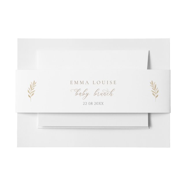Neutral Boho Baby Brunch Bauchband Einladungsbanderole (Vorderseite Beispiel)