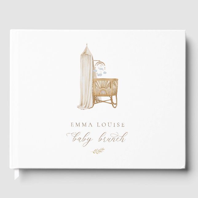 Neutral Boho Baby Brunch Gästebuch (Vorderseite)