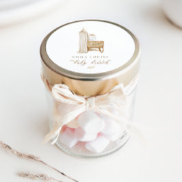 Neutral Boho Baby Brunch Runder Aufkleber